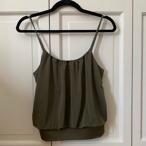 EXPRESS olive green crop tank NWT